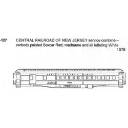 CDS DRY TRANSFER N-127NOS  CENTRAL RAILROAD OF NEW JERSEY WORK SERVICE COMBINE - N SCALE