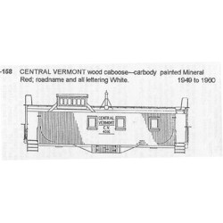 CDS DRY TRANSFER N-158NOS  CENTRAL VERMONT CABOOSE - N SCALE