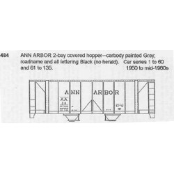 CDS DRY TRANSFER N-484NOS ANN ARBOR 2 BAY COVERED HOPPER - N SCALE