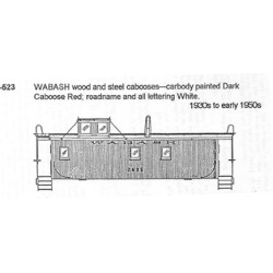 CDS DRY TRANSFER N-523NOS  WABASH CABOOSE - N SCALE