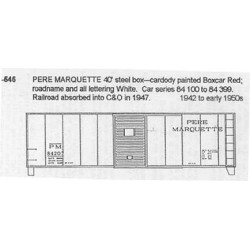 CDS DRY TRANSFER N-545NOS  PERE MARQUETTE 40' BOXCAR - N SCALE