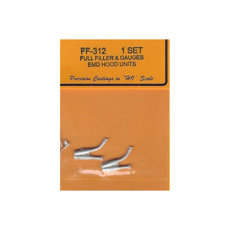 DETAILS WEST FF-312 - DIESEL LOCOMOTIVE FUEL FILLER & GAUGE - EMD HOOD UNITS - HO SCALE