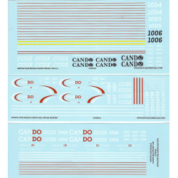 SWITCH LINE DECALS - CANDO DIESEL LOCOMOTIVE SWITCHERS - HO SCALE 