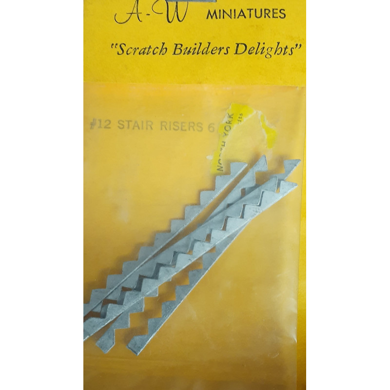 A-W MINIATURES 12 - STAIR RISERS - HO SCALE