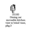 PSC 33183 - DINING CAR MOVEABLE KITCHEN VENT WITH WIND VANE - HO SCALE