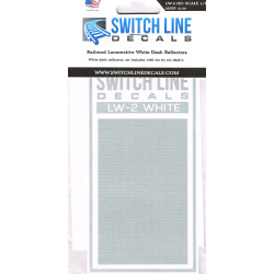 SWITCH LINE DECALS LW-2 - RAILROAD LOCOMOTIVE WHITE STRIPE REFLECTORS 4" x 6" - HO SCALE