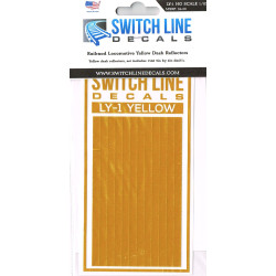 SWITCH LINE DECALS LY-1 - RAILROAD LOCOMOTIVE YELLOW STRIPE REFLECTORS 3" x 6" - HO SCALE