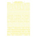 WOODLAND MG730 - NUMBERS - RAILROAD GOTHIC - YELLOW