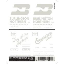 WOODLAND DT607 - BURLINGTON NORTHERN / CHICAGO BURLINGTON & QUINCY BOXCARS - HO SCALE