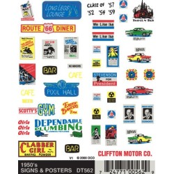 WOODLAND DT562 - 1950'S SIGNS & POSTERS - HO SCALE