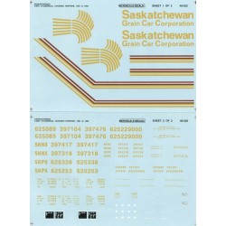 MICROSCALE DECAL 48-225 - SASKATCHEWAN GRAIN COVERED HOPPER - O SCALE