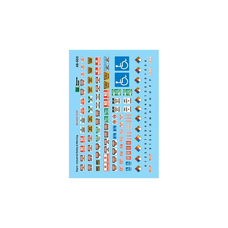 MICROSCALE DECAL 48-503 - INDUSTRIAL WARNING SIGNS - O SCALE