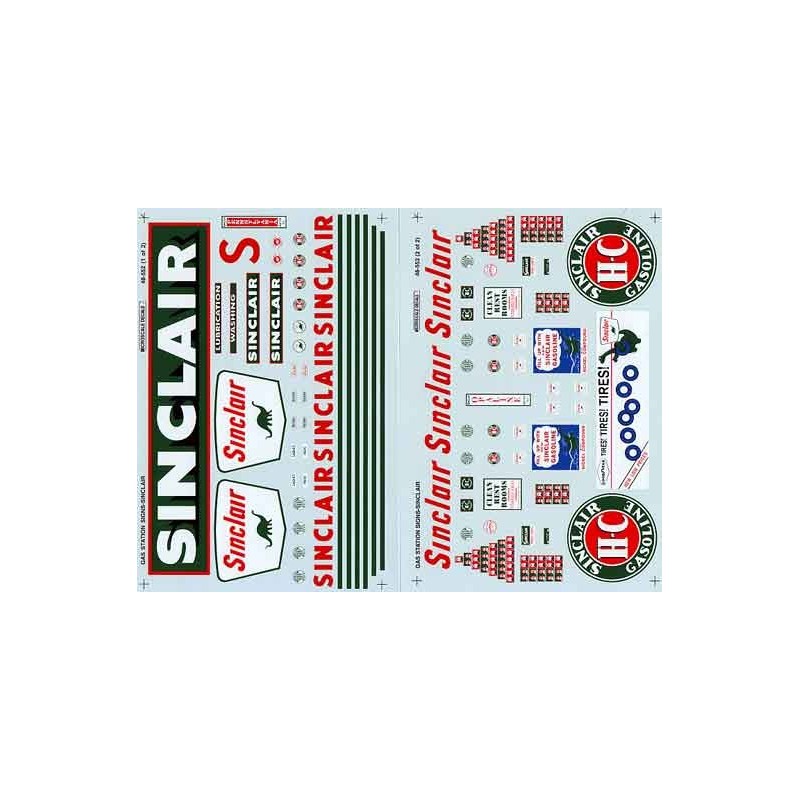 MICROSCALE DECAL 48-552 - SINCLAIR SERVICE STATION - O SCALE