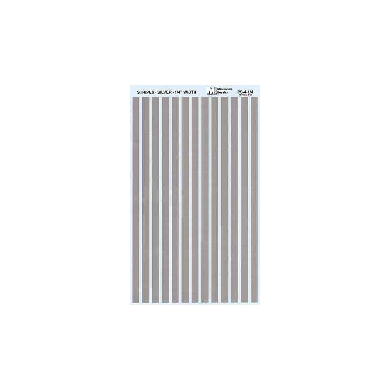MICROSCALE DECAL PS-4-1/4 - SILVER 1/4" STRIPES
