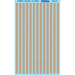 MICROSCALE DECAL PS-6-1/4 - YELLOW 1/4" STRIPES