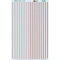 MICROSCALE DECAL 71105 - 3" & 4-3/4" RED STRIPES