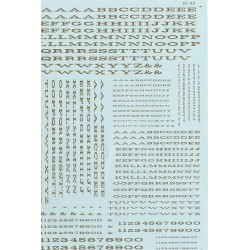 MICROSCALE DECAL 90013 - ALPHABET EXTENDED RAILROAD ROMAN GOLD
