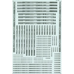 MICROSCALE DECAL 90022 - ALPHABET CONDENSED GOTHIC BLACK - HO SCALE