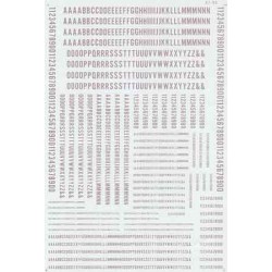 MICROSCALE DECAL 90024 - ALPHABET CONDENSED GOTHIC SILVER - HO SCALE
