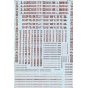 MICROSCALE DECAL 90025 - ALPHABET CONDENSED GOTHIC RED - HO SCALE