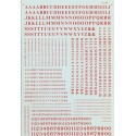MICROSCALE DECAL 90035 - ALPHABET CONDENSED ROMAN RED - HO SCALE