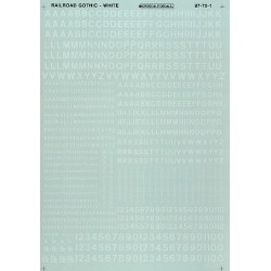 MICROSCALE DECAL 90101 - ALPHABET RAILROAD GOTHIC WHITE - HO SCALE