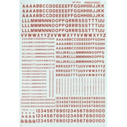 MICROSCALE DECAL 90105 - ALPHABET RAILROAD GOTHIC RED