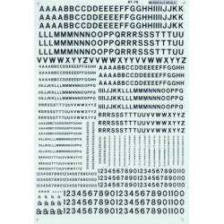 MICROSCALE DECAL 90107 - ALPHABET RAILROAD GOTHIC BLUE - HO SCALE