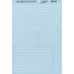 MICROSCALE DECAL 90261 - ALPHABET CIRCUS STYLE WHITE - HO SCALE