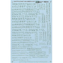 MICROSCALE DECAL 70214 - ALPHABET CIRCUS STYLE SILVER - N SCALE