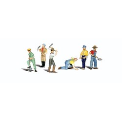 WOODLAND A2723 PAINTED FIGURES - TRACK WORKERS - O SCALE