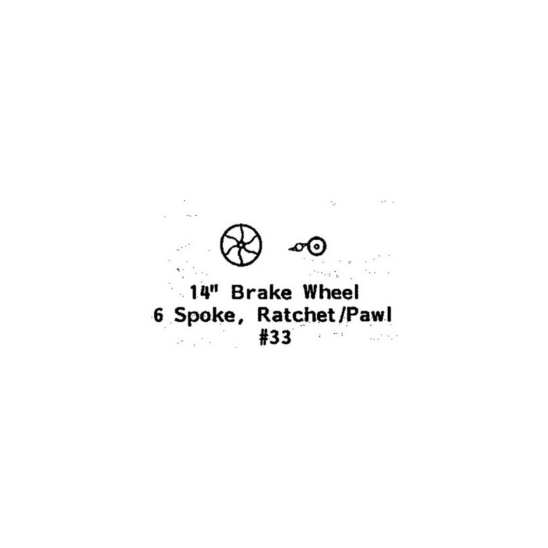 GRANDT LINE 33 - 14" 6 SPOKE BRAKEWHEEL - O SCALE