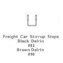 GRANDT LINE 83 - FREIGHT CAR STIRRUP STEP - BLACK - O SCALE