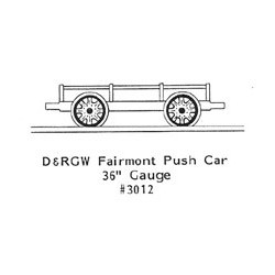 GRANDT LINE 3012 - D&RGW FAIRMONT PUSH CAR - 36" GAUGE - O SCALE