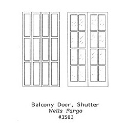 GRANDT LINE 3503 - BALCONY DOOR - SHUTTER - WELLS FARGO - O SCALE