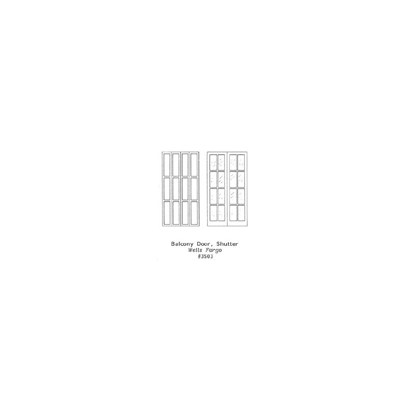 GRANDT LINE 3503 - BALCONY DOOR - SHUTTER - WELLS FARGO - O SCALE