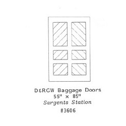 GRANDT LINE 3606 - D&RGW BAGGAGE DOORS - 55" x 85" - O SCALE