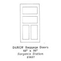 GRANDT LINE 3607 - D&RGW BAGGAGE DOORS - 48" x 94" - O SCALE