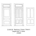 GRANDT LINE 3608 - D&RGW WAITING ROOM DOORS - SEPARATE FRAME - O SCALE