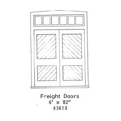 GRANDT LINE 3618 - FREIGHT DOORS - 6' x 82" - O SCALE