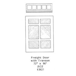 GRANDT LINE 3621 - FREIGHT DOOR WITH TRANSOM - 72" X 96" - O SCALE