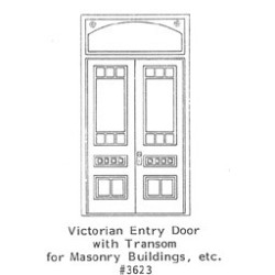 GRANDT LINE 3623 - VICTORIAN ENTRY DOOR WITH TRANSOM - O SCALE