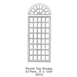 GRANDT LINE 3715 - ROUND TOP WINDOW - 53 PANE - 5' x 12'6" - O SCALE