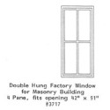 GRANDT LINE 3717 - DOUBLE HUNG FACTORY WINDOW - 4 PANE - 42" x 91" - O SCALE