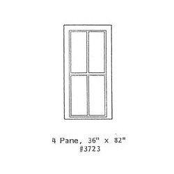 GRANDT LINE 3723 - DEPOT WINDOW - 4 PANE - 36" x 82" - O SCALE
