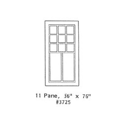 GRANDT LINE 3725 - DEPOT WINDOW - 11 PANE - 36" x 76" - O SCALE