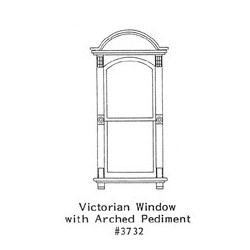 GRANDT LINE 3732 - VICTORIAN WINDOW WITH ARCHED PEDIMENT - O SCALE