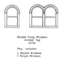 GRANDT LINE 3746 - DOUBLE HUNG WINDOWS - ARCHED TOP (2 DOUBLE & 4 SINGLE) - O SCALE