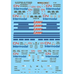 MICROSCALE DECAL 60-664 - CANADIAN NATIONAL INTERMODAL 48' CONTAINERS, TRAILERS & TRACTORS - N SCALE