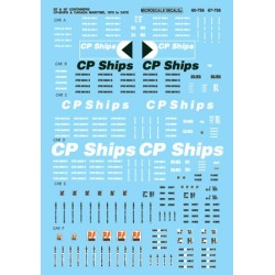 MICROSCALE DECAL 60-756 - CP SHIPS & CANADA MARITIME 20' & 40' CONTAINERS - N SCALE